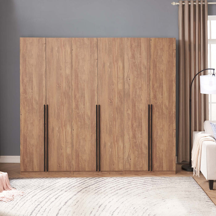 Lee Modern 32\" Wardrobe Closet in Golden Brown - Set of 3 Armoire