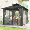 Outsunny 10' x 10' Hardtop Gazebo Canopy with Double Galvanized Steel Roof