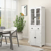 HOMCOM 63" Kitchen Pantry Storage Cabinet w/Adjustable Shelves Glass Door