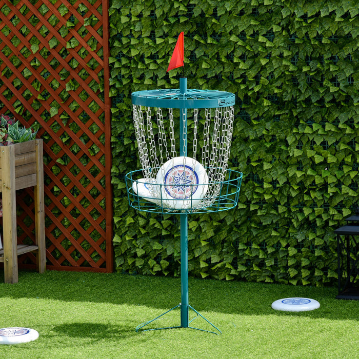 Soozier 24-Chain Portable Practice Basket for Disc Golf Target Stand Easy Assembly & Lightweight Basket w/ Carry Bag, Navy Blue