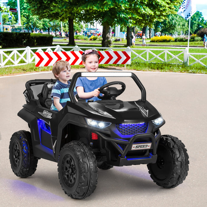 Costway 12v 2-seater Kids Ride On Utv Rc Electric Vehicle Suspension With Lights & Music