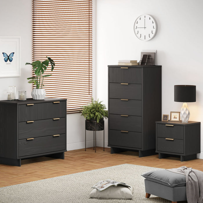 Granville Modern 3-Piece Dresser Set in Charcoal Gray