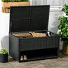 Outsunny Outdoor Deck Box For Pool, W/ Shoe Layer & Inner Liner, Black|Outsunny Boite De Terrasse Exterieure Avec Couche De Chaussures Noir