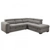 Keane 101 in. Fabric Sleeper Sectional with Storage Chaise and Adjustable Headrests - Grey | Keane 101 po. Sectionnel-lit en tissu avec chaise longue de rangement et appuie-tetes reglables - Gris