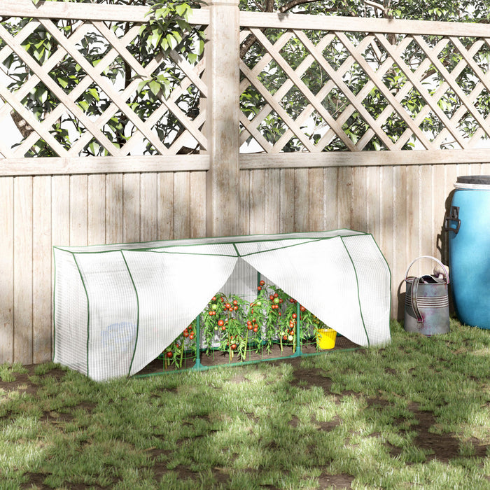 Outsunny 71\" X 17\" X 24\" Mini Greenhouse Portable Hot House For Plants With Zipper Design For Outdoor, Indoor, Garden, White