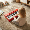 Costway 30 Keys Kids Piano Keyboard with Removable Music Stand, One-key Start Function Red