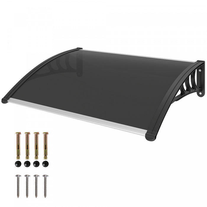 Outsunny Window Awning Door Canopy with Solid Panel, Transparent