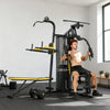Soozier All-in-One Home Gym Machine System, Multifunctional Weight Machine with 152 lbs Weight Stack and Pulley System, Full Body Workout Station with Sit Up Bench, Preacher Curl