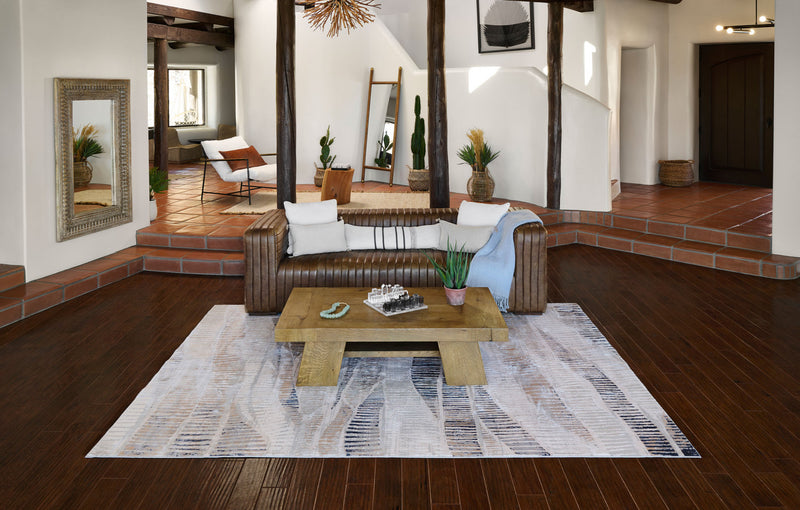 Briar Contemporary 5'1\" x 7'7\" Area Rug in Grey Indoor Area Rug