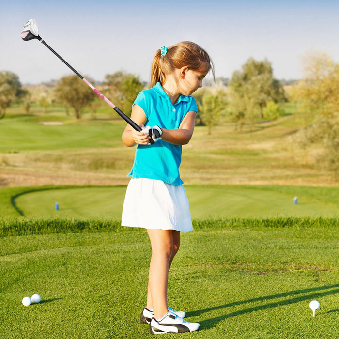 Ultimate Kids Golf Practice Set Junior Complete Golf Club Set For Kids Age 8-10 Years Old Pink
