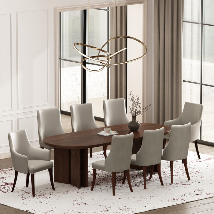 Connie Modern 8-Piece Dining Chair Set in Light Gray