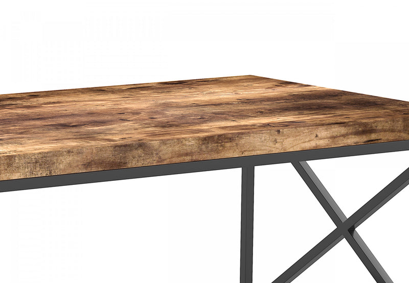 44\" Coffee Table Reclaimed Wood With Black Metal