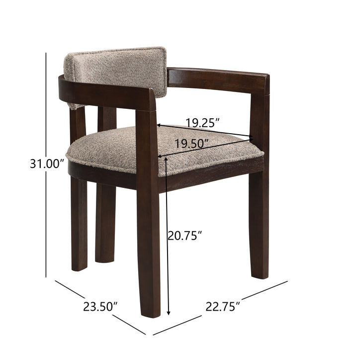 Evelyn Rubberwood Dining Chair with Armrests and Upholstery Seating Set of 2,Espresso