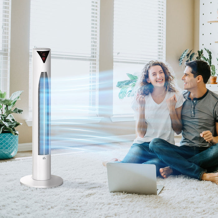 Homcom 38\" Tower Fan With 4 Wind Modes And 3 Speeds