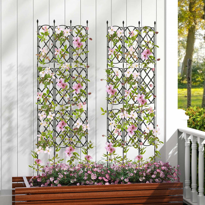 Costway 2 Pcs Garden Trellis For Climbing Plants Rustproof Metal Plant Support Frame