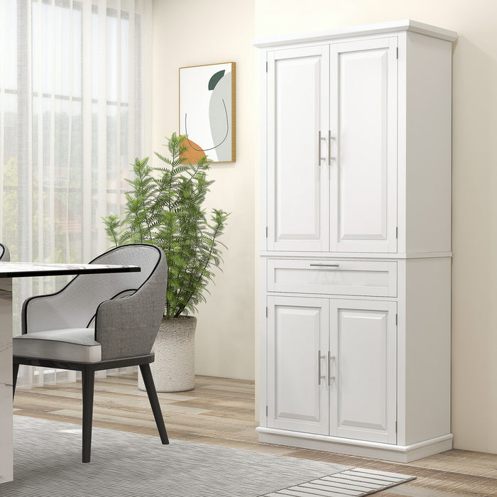 HOMCOM 72\" Kitchen Pantry Storage Cabinet with Drawer, Adjustable Shelves