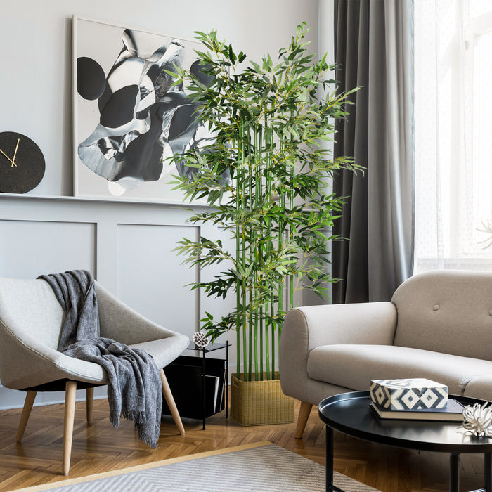 HOMCOM 5ft Tall Artificial Bamboo Tree, Fake Bamboo Plant for Home Decor