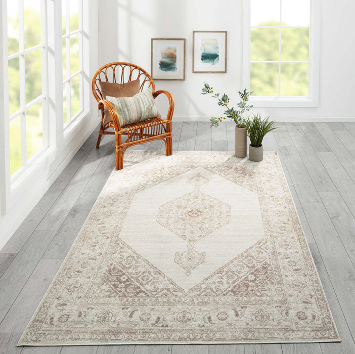 Maude Traditional 7'10\" x 10'6\" Area Rug in Brown Indoor Area Rug