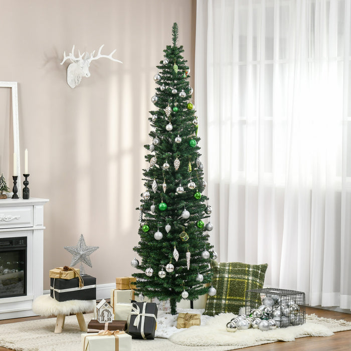 Homcom 7ft Pencil Artificial Christmas Tree With 499 Branches