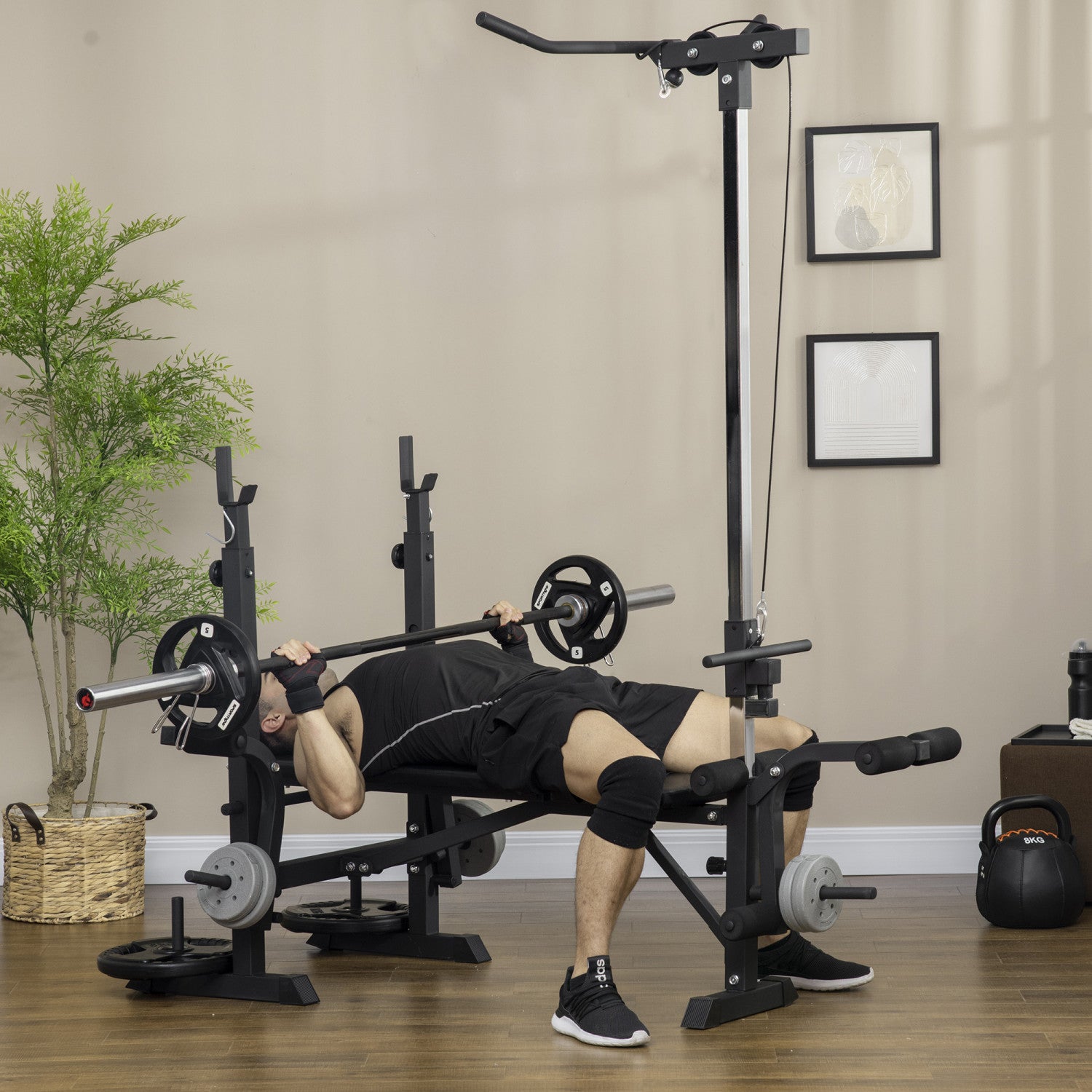 Soozier Adjustable Weight Bench W Pulley System Full Body Workout. The Brick