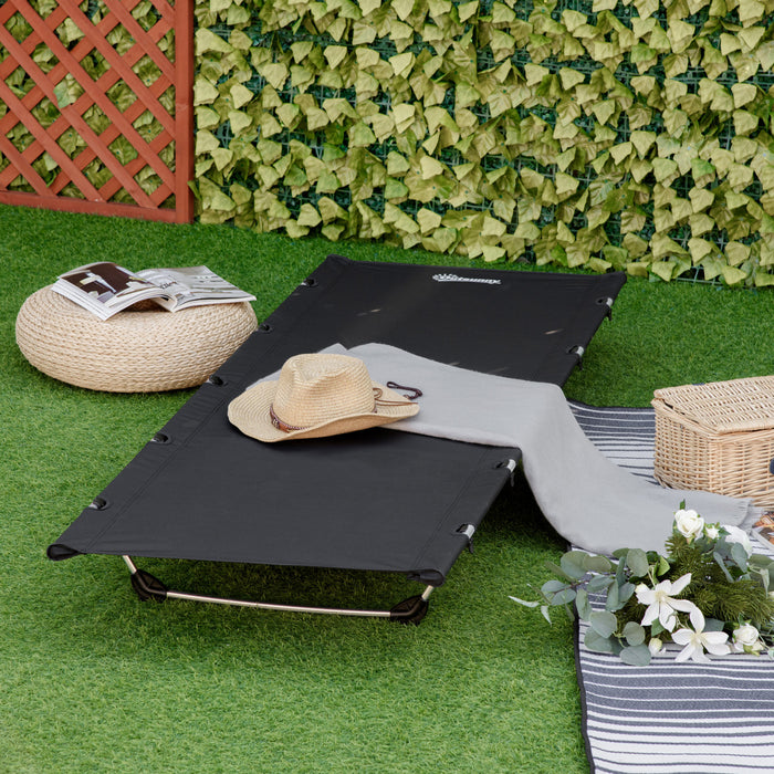 Outsunny Lightweight Camping Cot, Aluminium Folding Bed With Carry Bag