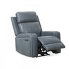 Bellamy 37 in. Leather Match Power Glider Recliner with Adjustable Headrest and USB - Blue | Fauteuil inclinable electrique a mouvement coulissant Bellamy de 37 po en cuir assorti avec appuie-tete ajustable et USB - Bleu