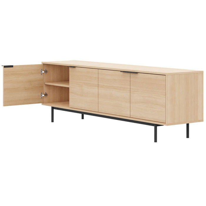 Nordika Hamilton 70\" TV Stand with 4 Storage Cabinets - Natural Blonde Oak