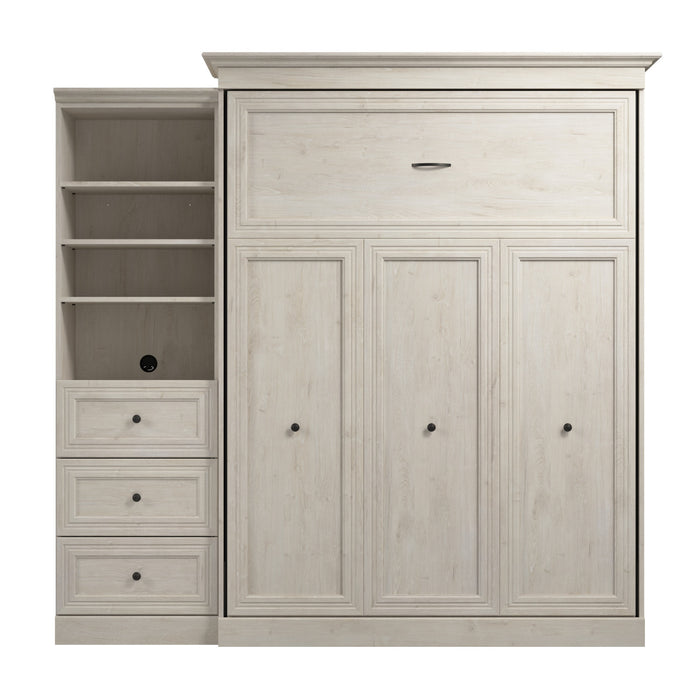 Bestar Versatile Queen Murphy Bed and Closet Organizer with Drawers (92 W) - White