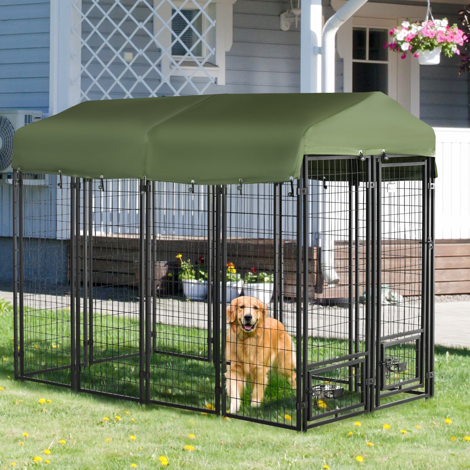 Dog playpen to attach to crate hot sale