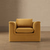 Haven Contemporary Modern Upholstered Accent Chair in Harvest Gold | Fauteuil d’appoint contemporain et moderne Haven, tapisse, couleur or recolte