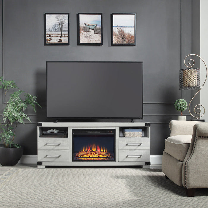 Richmond Industrial Traditional 2-Piece Electric Fireplace in Black and Gray
