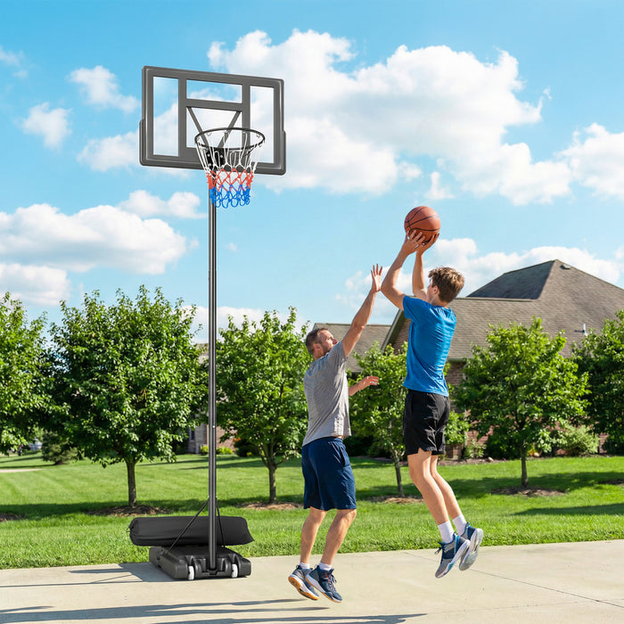 Soozier Portable Basketball Hoop Stand Outdoor, 4.4–10 ft Easy Adjustable