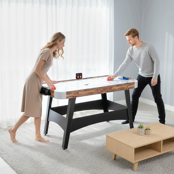 Soozier 61\" Air Hockey Table with LED Scoreboard, Pushers, Pucks