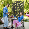 Outsunny Metal Outdoor Privacy Screen With Stand For Garden Backyard Black