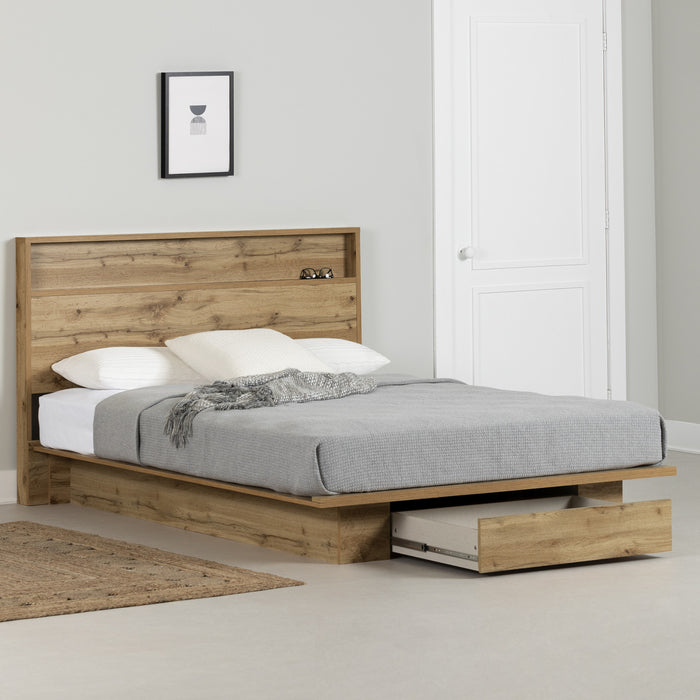 Musano Platform Bed And Headboard Set Nordik Oak - South Shore