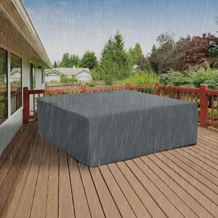 Outsunny Patio Furniture Covers Waterproof 600D, 80.7\" x 75.6\" x 24\", Grey