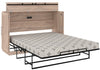 Bestar Pur Queen Cabinet Bed with Mattress - Rustic Brown