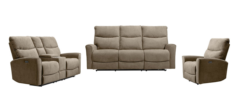 Quest 36.5\" Velvet Fabric Power Reclining Chair - Cobblestone