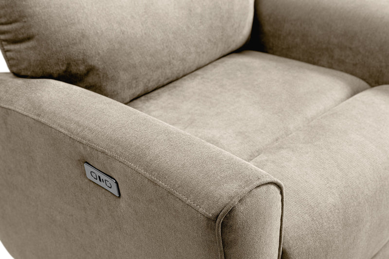 Quest 36.5\" Velvet Fabric Power Reclining Chair - Cobblestone