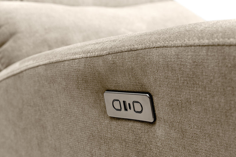 Quest 36.5\" Velvet Fabric Power Reclining Chair - Cobblestone