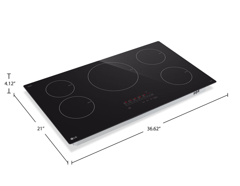 LG 36” Smart Induction Cooktop with UltraHeat™ 4.3kW Element – Black - CBIH3613BE