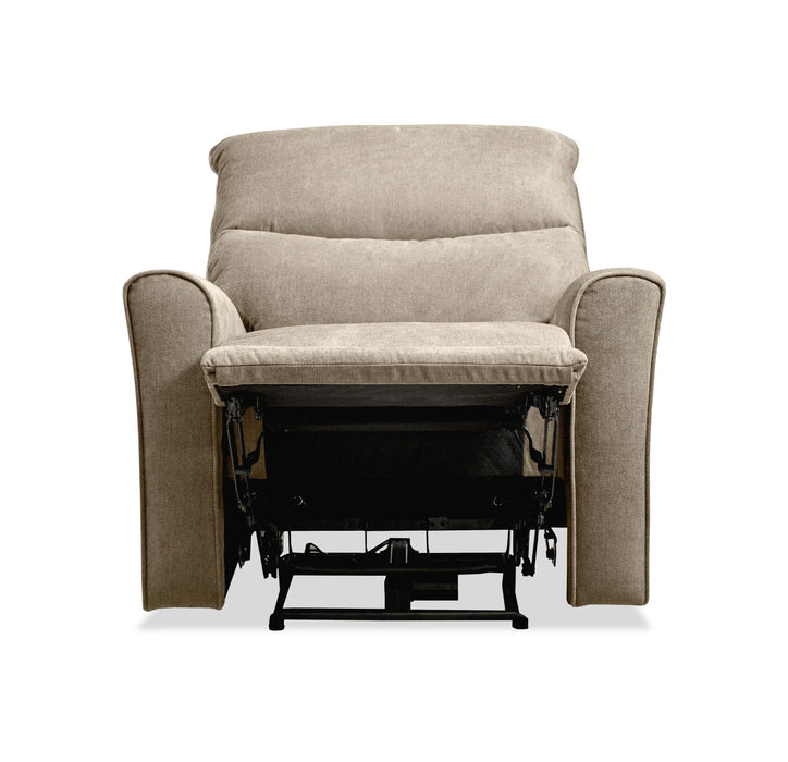 Quest 36.5\" Velvet Fabric Power Reclining Chair - Cobblestone