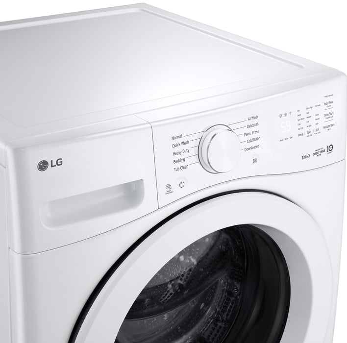 LG 4.5 Cu. Ft. Ultra Large Front Load Washer with AI Wash – White - WM3420CW