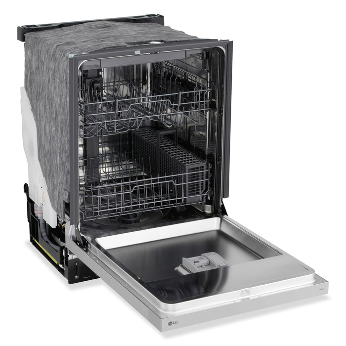 LG 23.7” 48 dBA Front Control Dishwasher - Fingerprint Resistant Stainless Steel - LDNFC33LS
