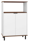Manhattan Comfort Mosholu 3-Shelf Accent Cabinet - White & Nut Brown