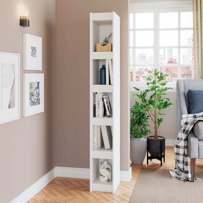 Manhattan Comfort Valuable Parana Bookcase with 5-Shelves - White