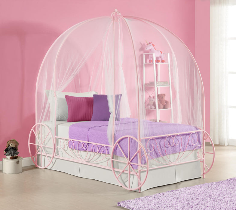 DHP Metal Twin Carriage Bed - Pink