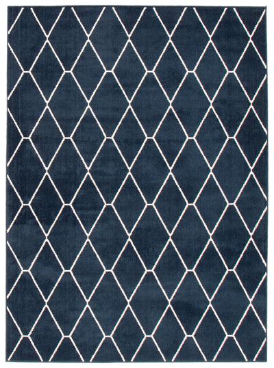 August Navy-White 6'7" x 9'6" Area Rug