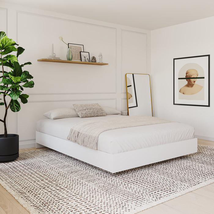 Nordika Queen Platform Bed - White