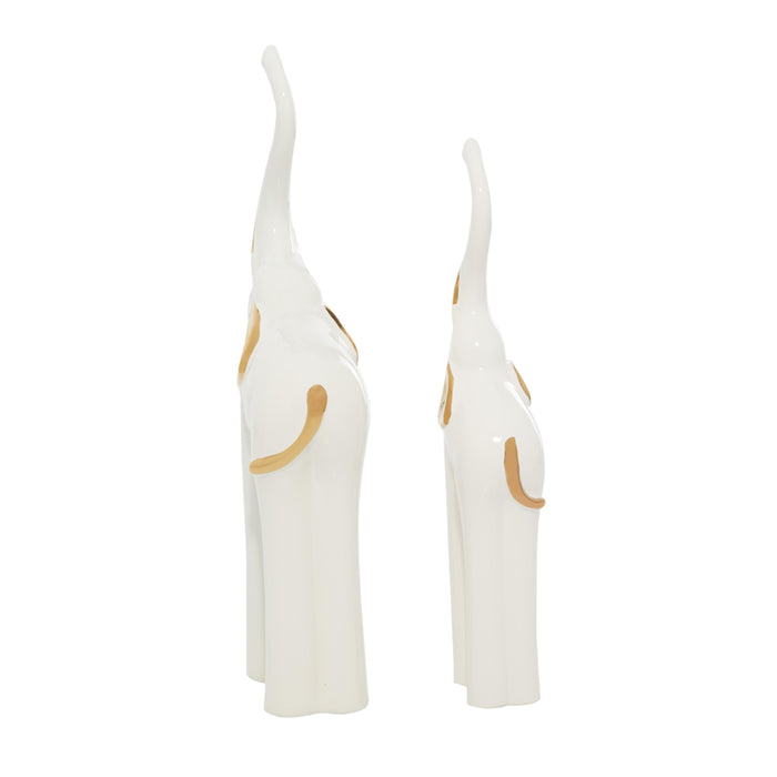 Ceramic 14\" Elephant - Set of 2
